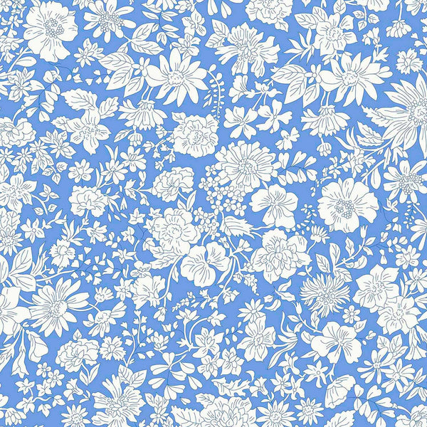 BACKING FABRIC 108" Wide: Liberty | Emily Blossom: 0166W7410A MARINE BLUE: 5 METRE PRECUT