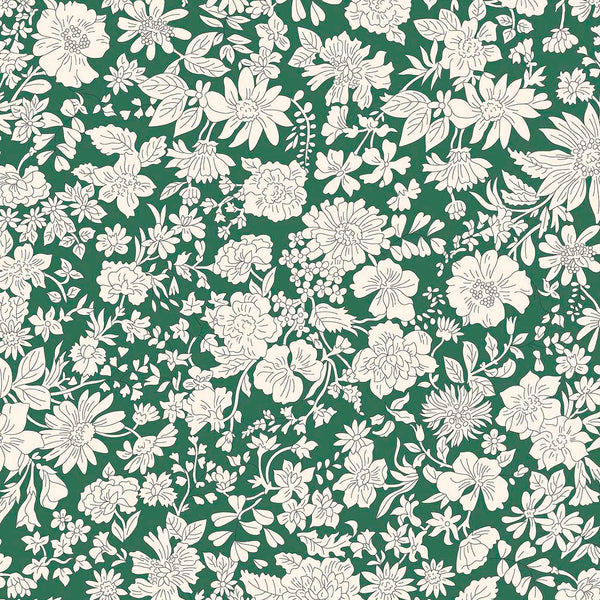 BACKING FABRIC 108" Wide: Liberty | Emily Blossom: 0166W7413A EVERGREEN: 5 METRE PRECUT