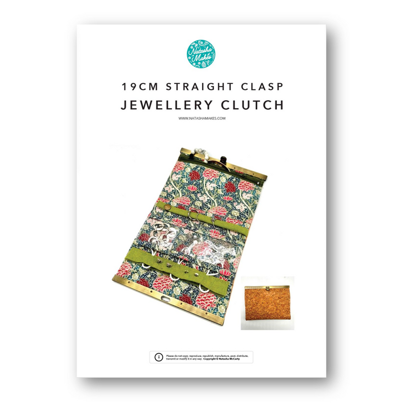 INSTRUCTIONS: 19cm Straight Clasp Jewellery Clutch: PRINTED VERSION