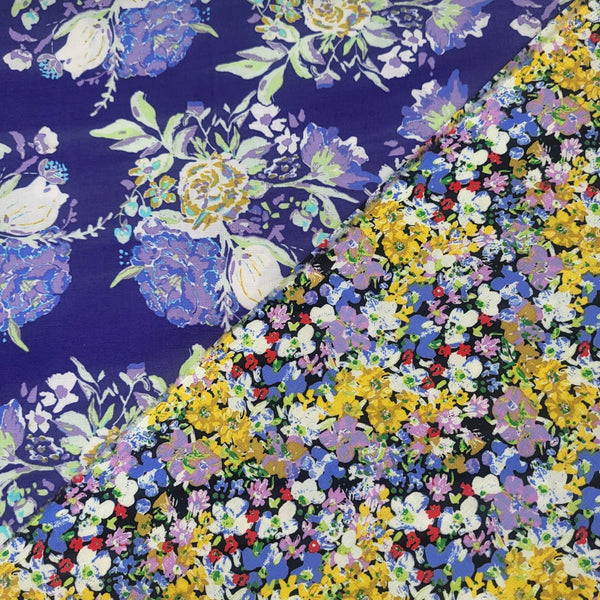 Double Designer HMH: Bari J for Art Gallery Fabrics | Charlotte 'The Solarium' Dark CTT36705 + 'Blooming Hills' Winter CTT36702