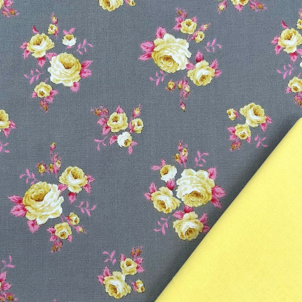 Half Metre Heaven: Tilda | Sunday Brunch Collection: 100589 'Mille' Grey + Buttercup