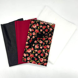 NM Designs Workshop Bundle | Month 4: Square Drawstring Pouch: Sevenberry 'Roses' on Black