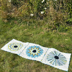 SAMPLE SALE: 26AW: Dresden Plate Table/Bed Runner ft Scion | Dakarai 'Tides' fabric