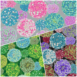 FAT QUARTER TRIO: Kaffe Fassett Collective | August 2024 'Japonica' PASTEL, GREEN and CONTRAST