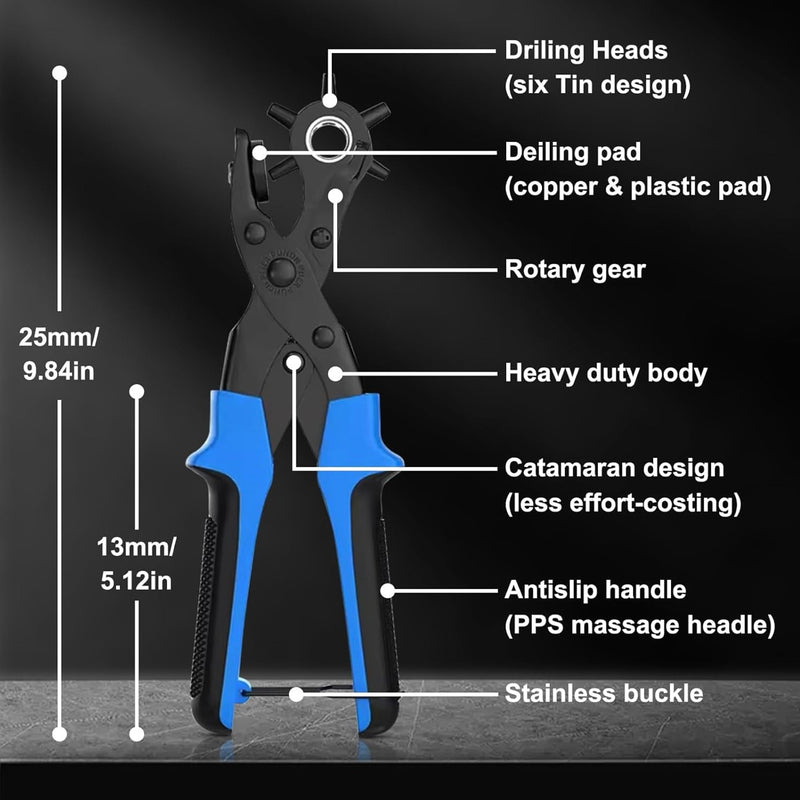 TOOL: Hole Punch: Revolving Punch Hole Plier Tool (colour may vary)