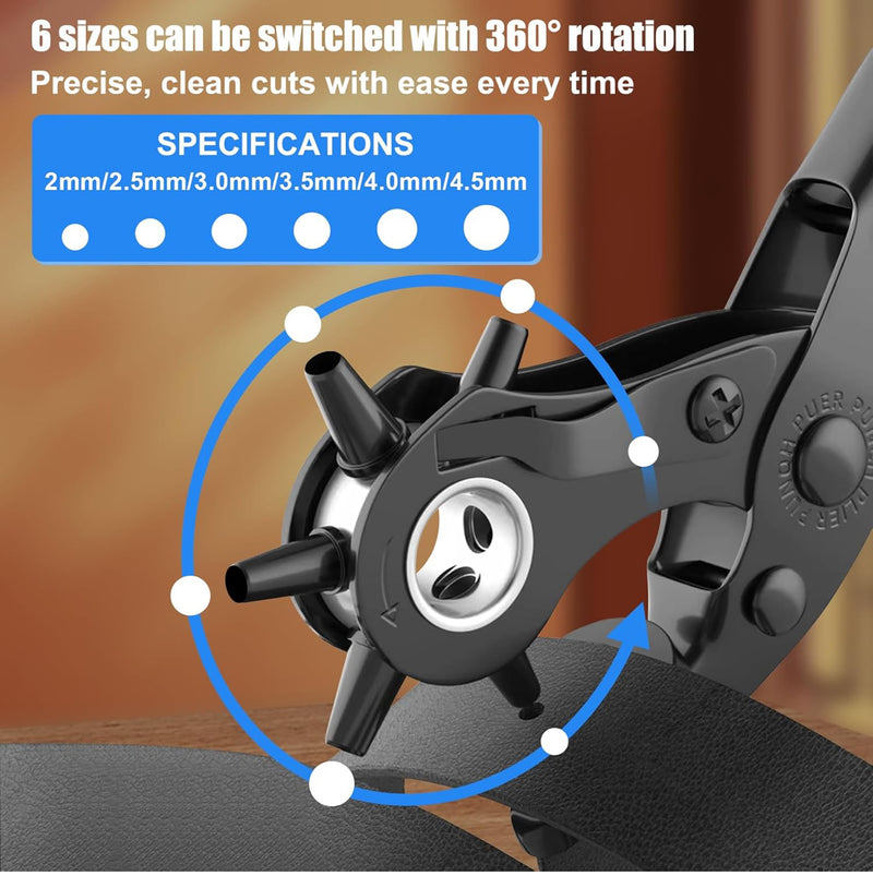 TOOL: Hole Punch: Revolving Punch Hole Plier Tool (colour may vary)