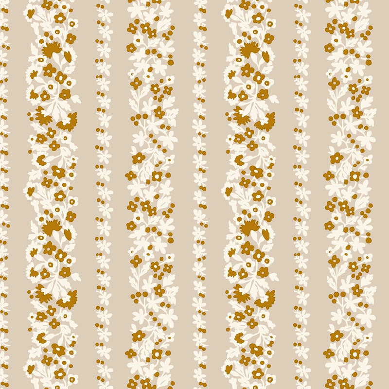 Liberty | Denim Florals 'Topiary Stripe' Ochre 402C: by the ½m