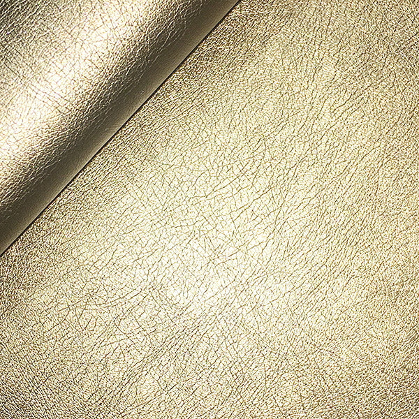 WAREHOUSE CLEARANCE: Faux Leather /  Leatherlook PU: Light Gold: 1 METRE PRECUT