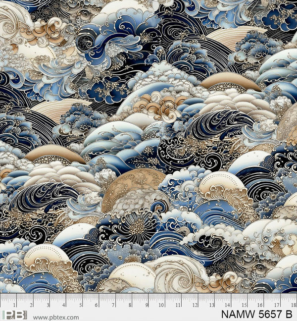 PB Textiles | Nami 108" by Clint Eagar: NAMW 5657 B Blue: by the 1/2m