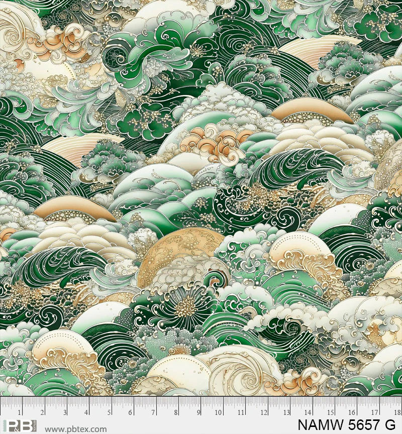 PB Textiles | Nami 108" by Clint Eagar: NAMW 5657 G Green: by the 1/2m