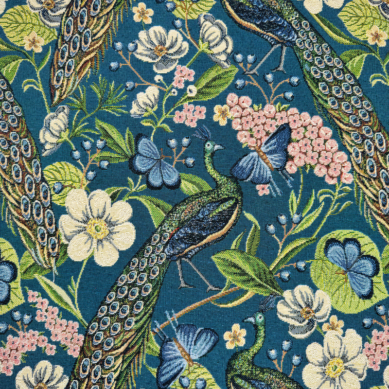 Chatham Glyn | Luxury Weight Cotton Rich Tapestry Fabric 'Peacock Chique' NWF084: by the METRE