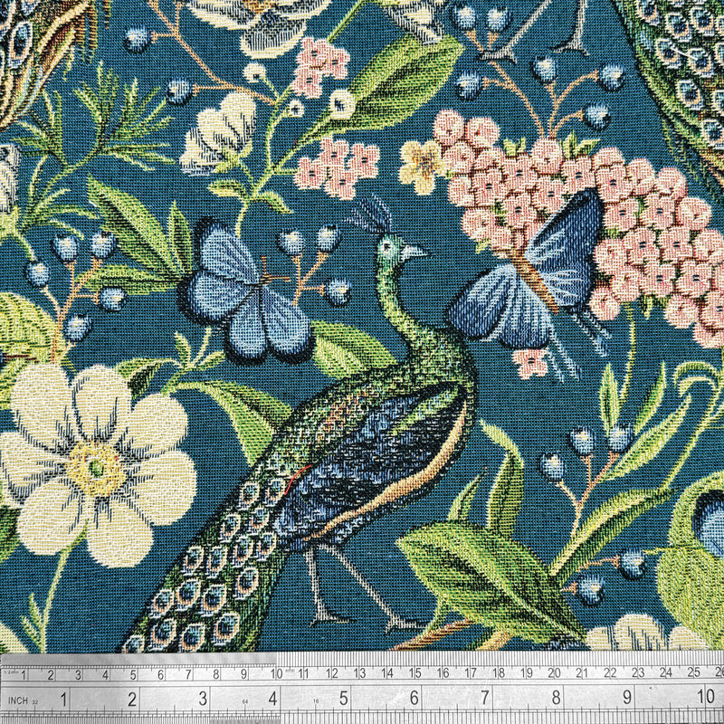 Chatham Glyn | Luxury Weight Cotton Rich Tapestry Fabric 'Peacock Chique' NWF084: by the METRE