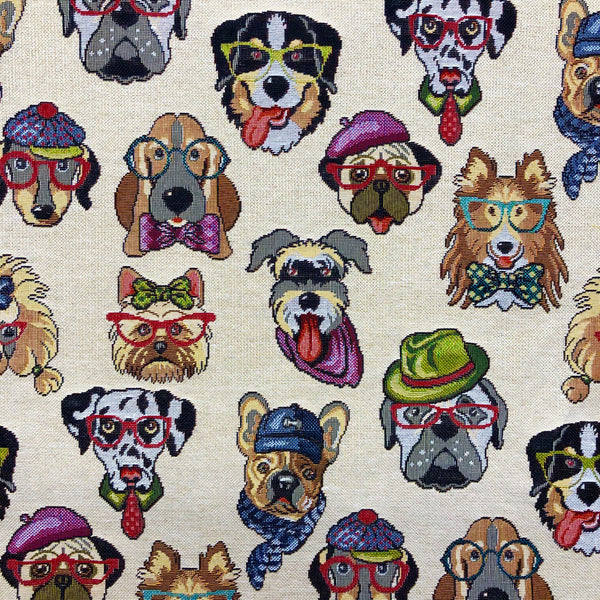 Chatham Glyn | Luxury Weight Cotton Rich Tapestry Fabric 'Dogs' NWF047: by the METRE