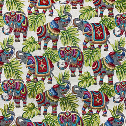 Chatham Glyn | Luxury Weight Cotton Rich Tapestry Fabric 'Indian Elephants' NWF046: PRECUT 1 METRE