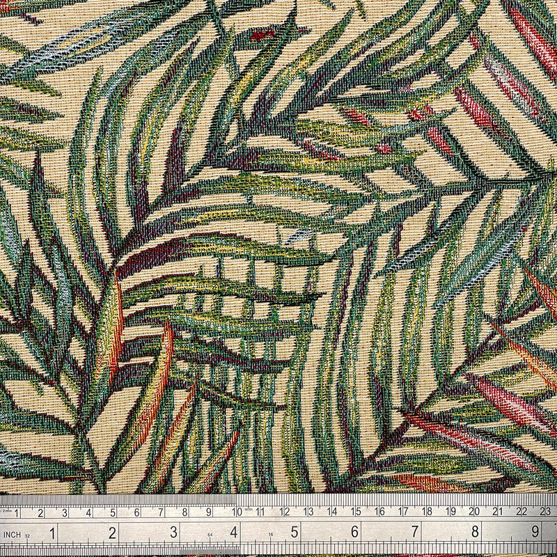 Chatham Glyn | Luxury Weight Cotton Rich Tapestry Fabric 'Tropical Palm' NWF030: PRECUT 1 METRE