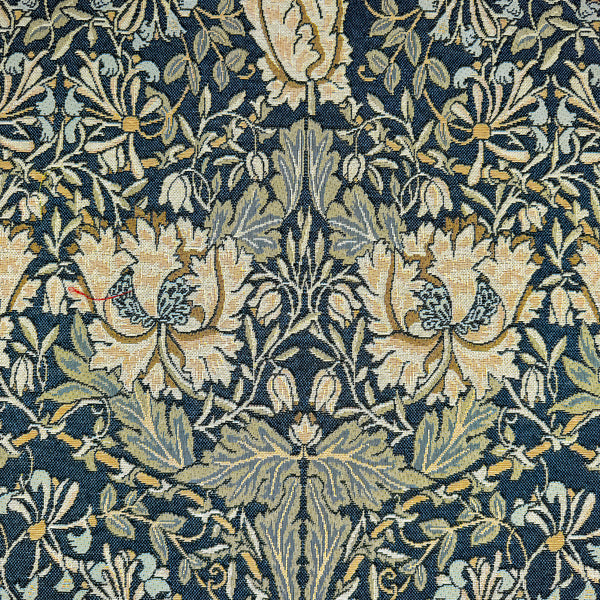 Chatham Glyn | Luxury Weight Cotton Rich Tapestry Fabric 'Honeysuckle' Navy NWW015: by the METRE