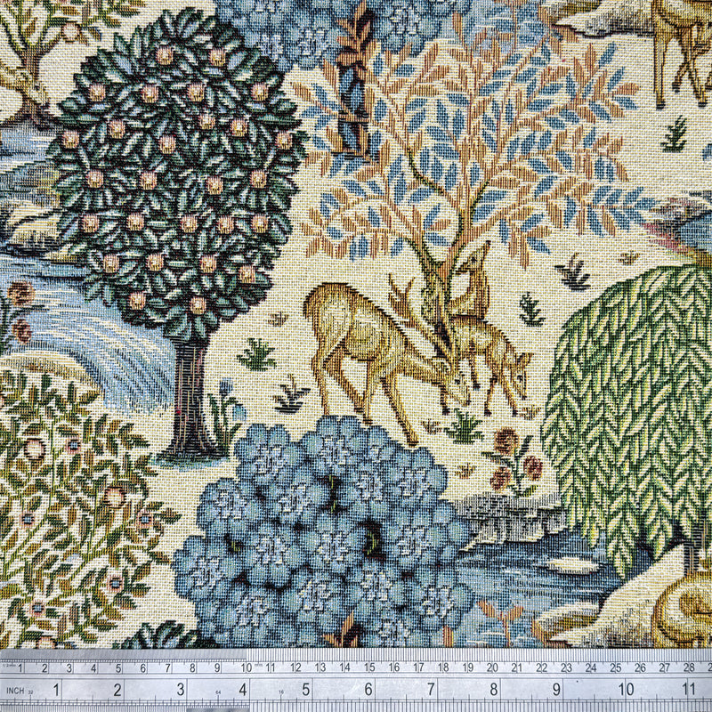 Chatham Glyn | Luxury Weight Cotton Rich Tapestry Fabric 'The Brook' Natural NWW023: PRECUT 1 METRE