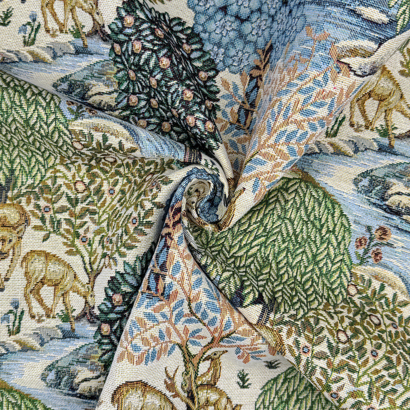 Chatham Glyn | Luxury Weight Cotton Rich Tapestry Fabric 'The Brook' Natural NWW023: by the METRE