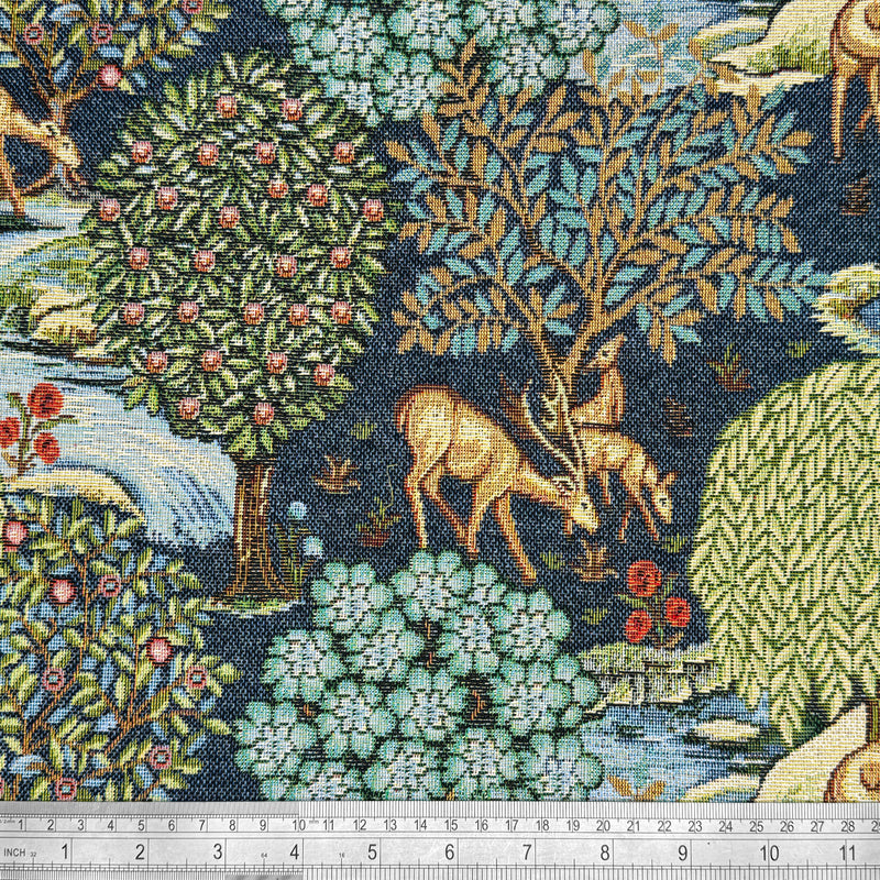 Chatham Glyn | Luxury Weight Cotton Rich Tapestry Fabric 'The Brook' Blue NWW025: by the METRE