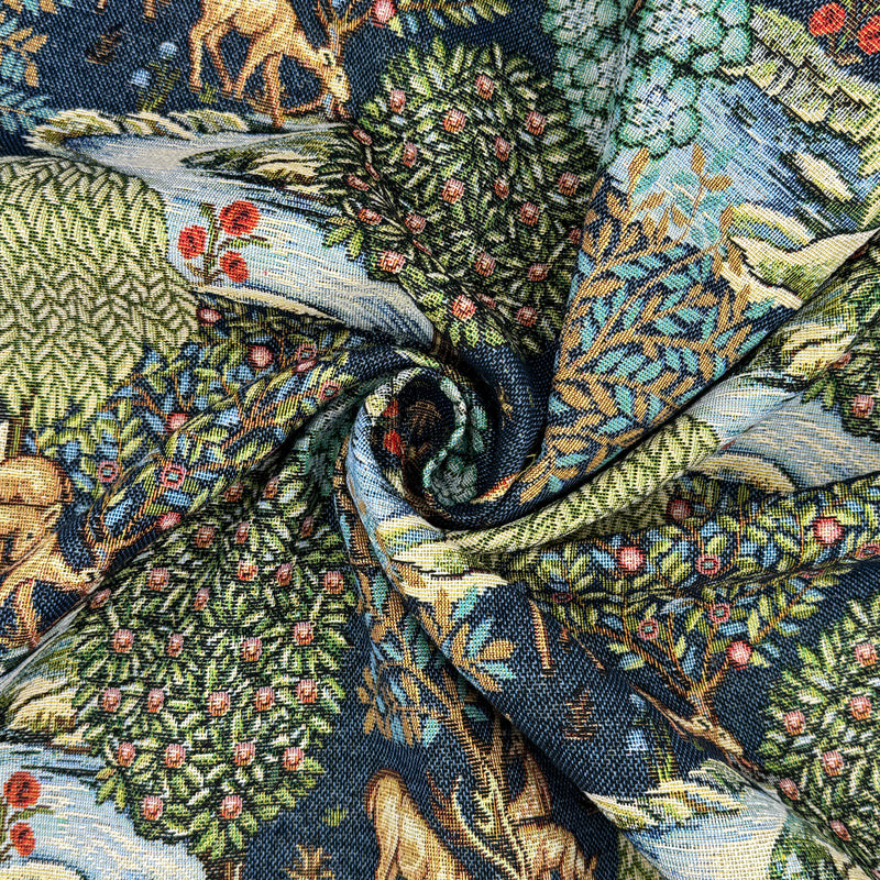 Chatham Glyn | Luxury Weight Cotton Rich Tapestry Fabric 'The Brook' Blue NWW025: by the METRE