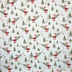 BLACK FRIDAY MEGA DEAL: Chatham Glyn | Design Pure Cotton Panama 'Father Christmas' Ice PUC031: 2M LENGTH