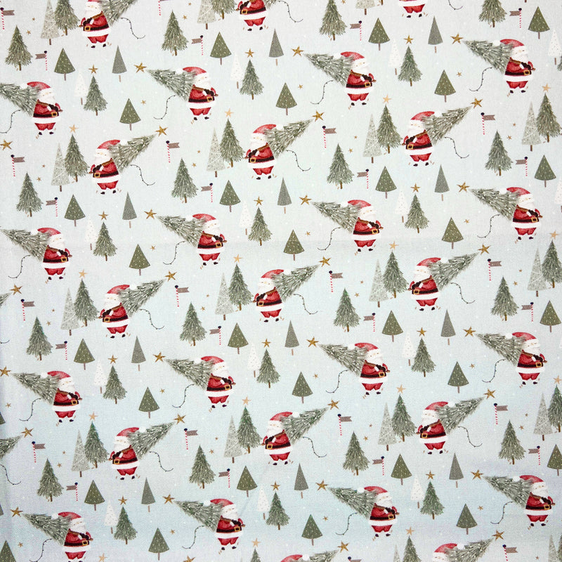 BLACK FRIDAY MEGA DEAL: Chatham Glyn | Design Pure Cotton Panama 'Father Christmas' Ice PUC031: 2M LENGTH