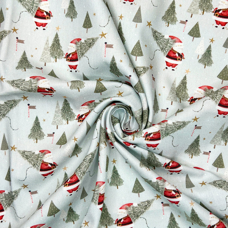 BLACK FRIDAY MEGA DEAL: Chatham Glyn | Design Pure Cotton Panama 'Father Christmas' Ice PUC031: 2M LENGTH