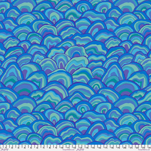 Kaffe Fassett Collective | August 2024 'Wobble' Blue PWBM092.BLUE: by the 1/2m