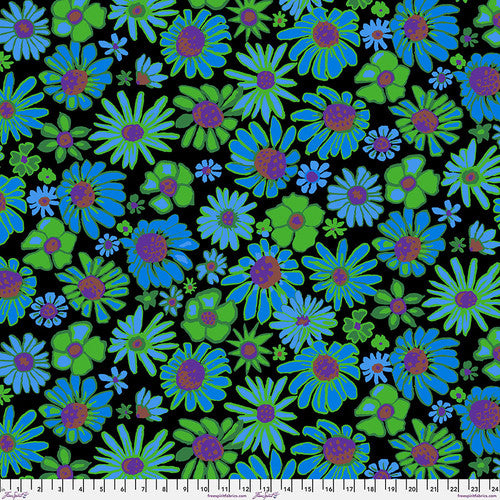 Kaffe Fassett Collective | August 2024 'Bloomers' Black PWBM093.BLACK: by the 1/2m