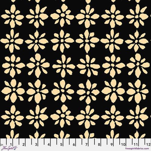 Kaffe Fassett Collective | August 2024 'Snow Flower' Black PWBM094.BLACK: by the 1/2m