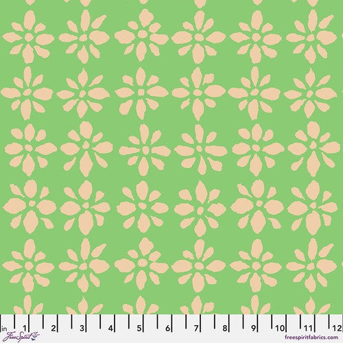 Kaffe Fassett Collective | August 2024 'Snow Flower' Green PWBM094.GREEN: by the 1/2m