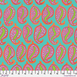 Kaffe Fassett Collective | August 2024 'Pasha Paisley' Aqua PWBM096.AQUA: by the 1/2m