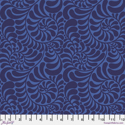 Jane Sassaman | Flower Dance 'Curlique' PWJS162 INDIGO: by the 1/2m