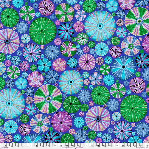 Kaffe Fassett Collective | August 2024 'Urchins' Blue PWPJ125.BLUE: by the 1/2m