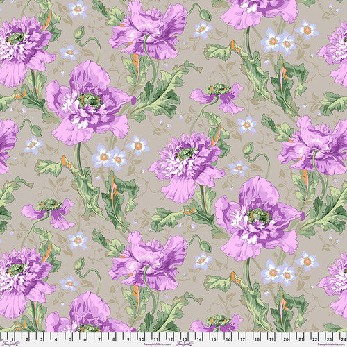 Kaffe Fassett Collective | August 2024 'Papaver' Grey PWPJ127.GREY: by the 1/2m