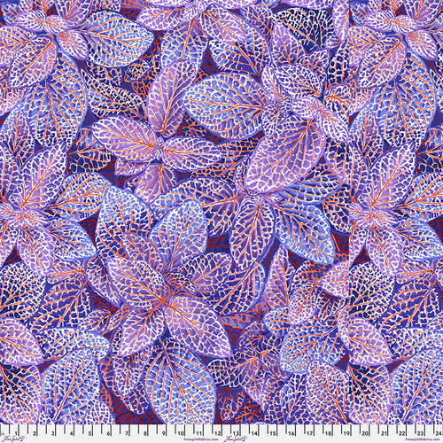 Kaffe Fassett Collective | August 2024 'Fittonia' Blue PWPJ129.BLUE: by the 1/2m