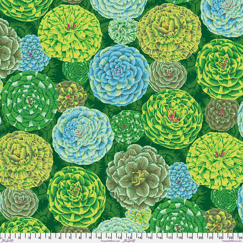 BOLT END SALE: Kaffe Fassett Collective | August 2024 'Japonica' Green PWPJ130.GREEN: BOLT END SALE: Approx 1.75m