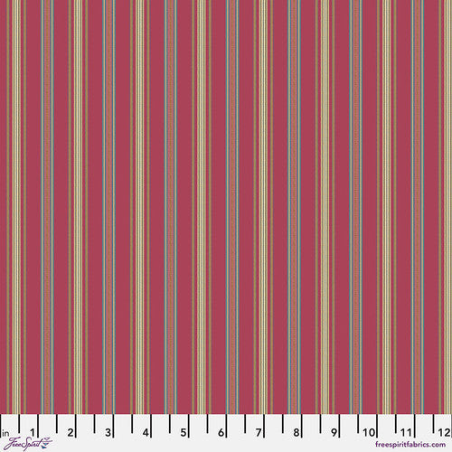 Sanderson | Arboretum Collection 'Valley Stripe' Red PWSA070: by the 1/2m