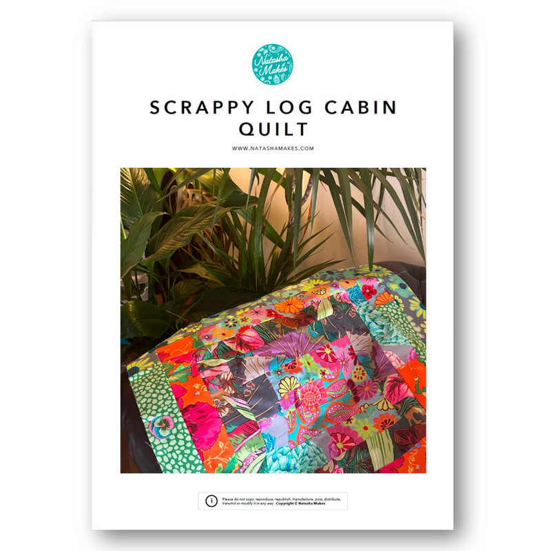 INSTRUCTIONS: Scrappy Log Cabin Quilt: PRINTED VERSION