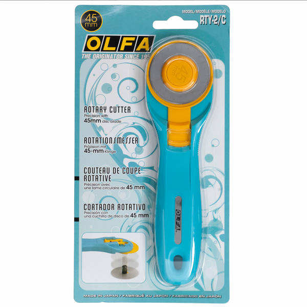 OLFA: Rotary Cutter: 45mm Diameter: 1 Piece: AQUA