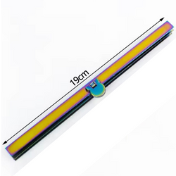 HARDWARE: 19cm Straight Metal Purse Clasp: Rainbow colour