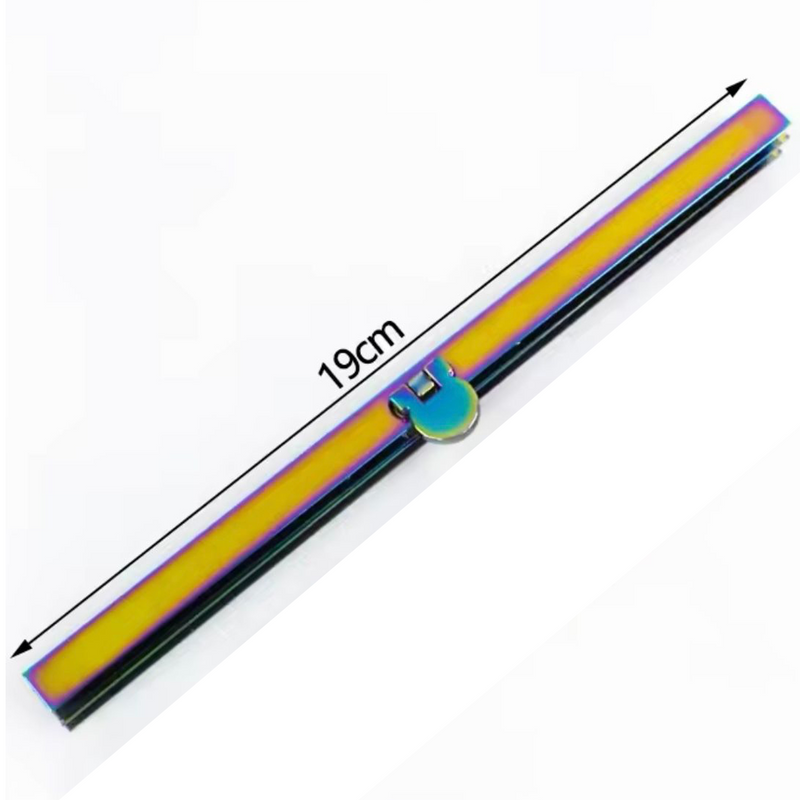 HARDWARE: 19cm Straight Metal Purse Clasp: Rainbow colour