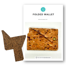 PRECUT MAKES: Folded Wallet: PRINTED INSTRUCTIONS + DARK GRAIN CORK