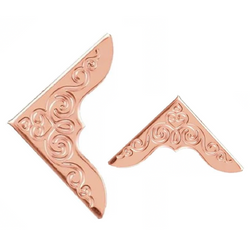 HARDWARE: Corner Protectors: 23mm Fancy Scroll Design: 1 PAIR: Rose Gold colour