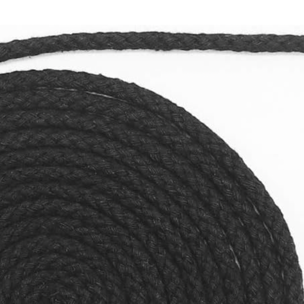 CORD: 5mm COTTON/POLYESTER BLEND TWINE in Black: by the ½m