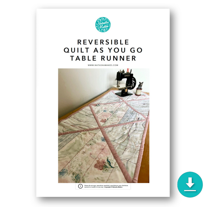 INSTRUCTIONS: Reversible Quilt As You Go Table Runner: DIGITAL DOWNLOAD