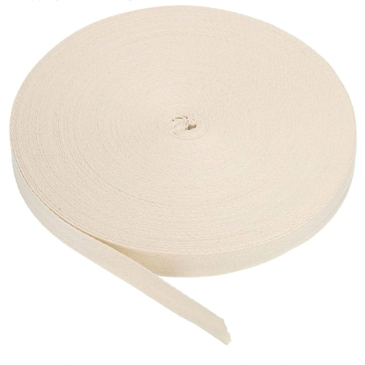 TRIM: Cotton Twill Herringbone Tape: 20mm (¾") Wide: NATURAL BEIGE: by the METRE