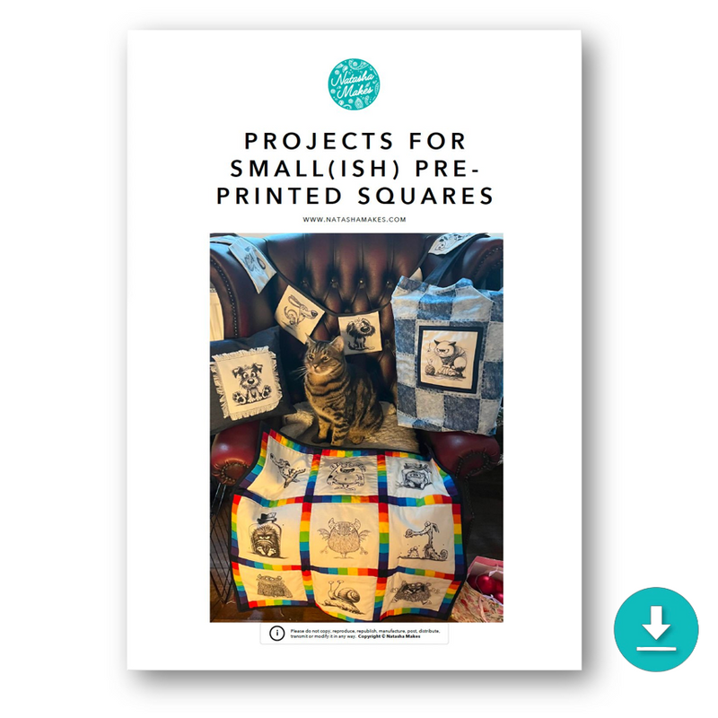 INSTRUCTIONS: Projects for Small(ish) Pre-Printed Squares: DIGITAL DOWNLOAD