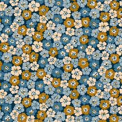 Liberty | Denim Florals 'Spring Flourish' Indigo / Ochre 405B: by the ½m