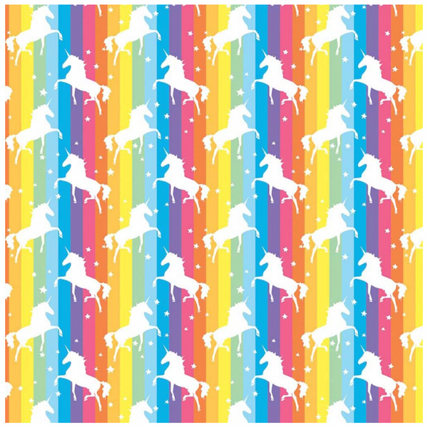 Chatham Glyn | 140cm wide Crafty Cottons Digitally Printed 100% Cotton Fabric 'Rainbow Unicorns' CC283: by the 1/2m